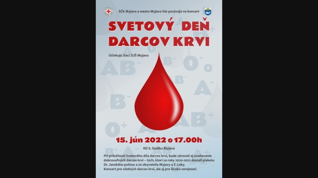 Pozvánka na podujatie pre darcov krvi